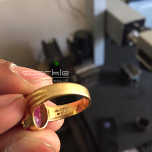 Laser Hallmarking On Gold Ring Jewelry